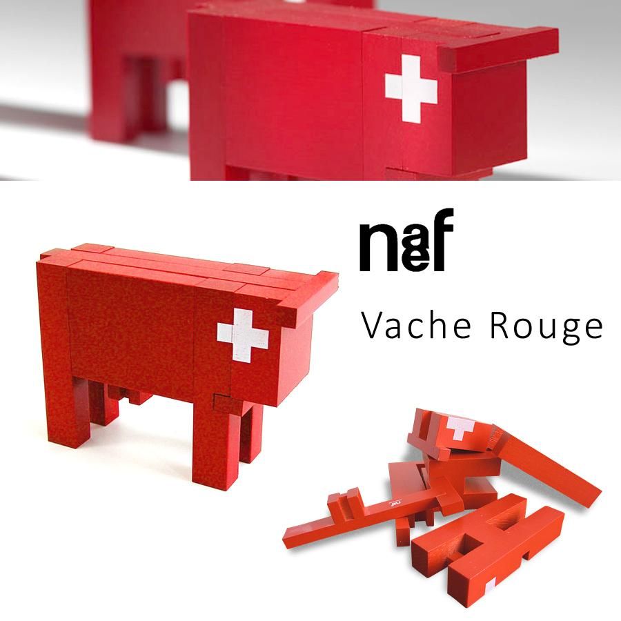 Naef ネフ社 スイスの赤い牛 小 Vache Rouge 立体パズル - 木の