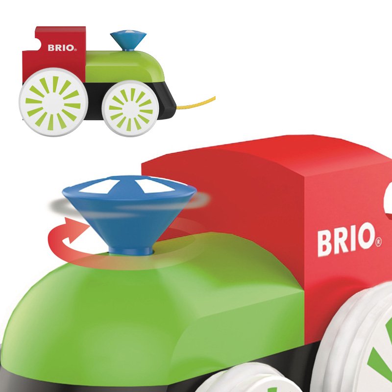 ［BRIO ブリオ］プルトイ 木製蒸気機関車（カラー） - 木のおもちゃ 赤ちゃんのおもちゃ 木製玩具 eurobus 通販shop