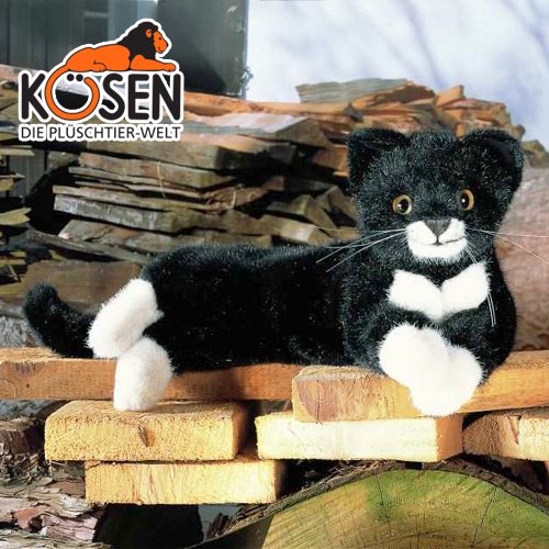 KOESEN ケーセン社 ねそべり猫 (小) 黒 - 動物のぬいぐるみ - 木の 
