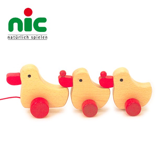 nic ニック社 プルトーイ あひるの家族 Walter ヴァルター - 木のおもちゃ赤ちゃんのおもちゃ木製玩具eurobus