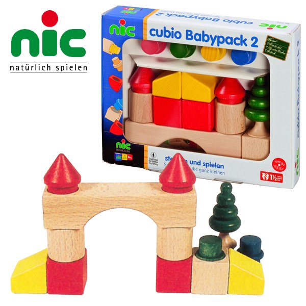 nic ニック社 CUBIO クビオ Jrパック A 19ピース - 木のおもちゃ赤ちゃんのおもちゃ木製玩具eurobus