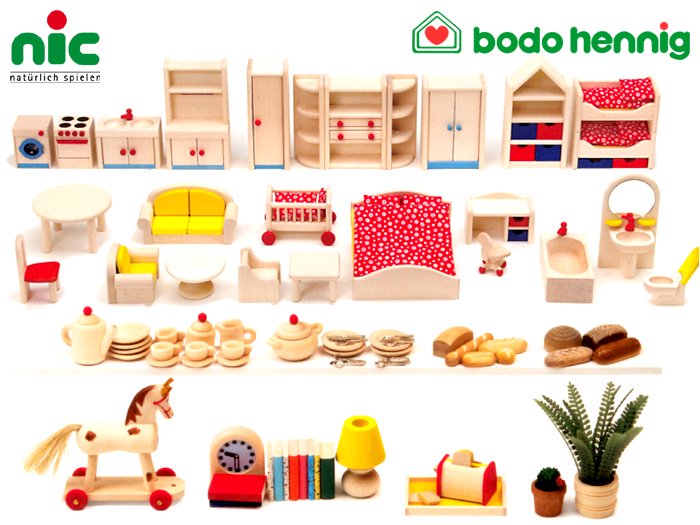 Bodo Hennig ボードヘニッヒ グリーンセット ドールハウス 人形の家用 nic ニック社 -  木のおもちゃ赤ちゃんのおもちゃ木製玩具eurobu