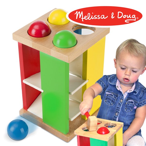 Melissa & Doug メリッサ＆ダグ］たたいてころりんタワー - 木の