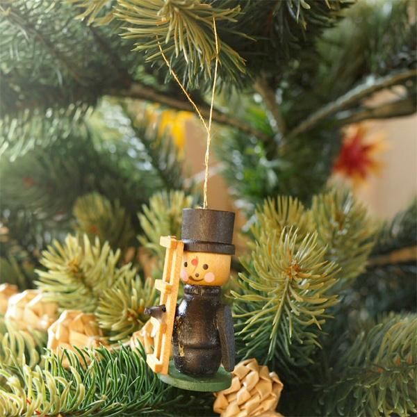 Kimmerle キマール社］クリスマス 木製オーナメント 煙突掃除人 5cm