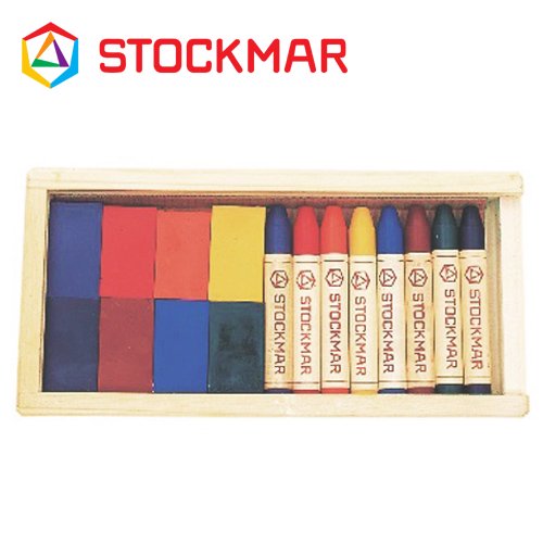 【メール便可】［Stockmar シュトックマー社］蜜ろうクレヨン ブロック8色 スティック8色 木箱