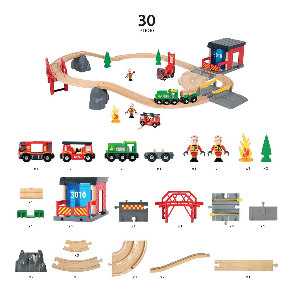[BRIO ブリオ]レスキューセット - レールウェイセット - 木のおもちゃ赤ちゃんのおもちゃ木製玩具eurobus