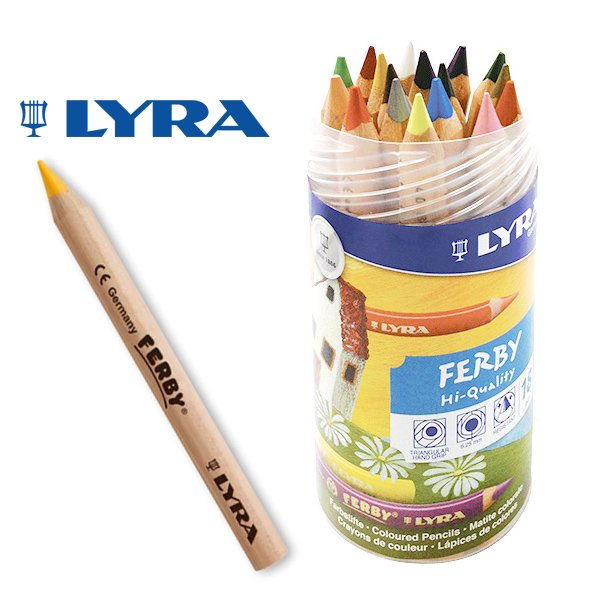 ［LYRA リラ社］FERBY ファルビー 色鉛筆 軸白木 18色 PPボックスセット