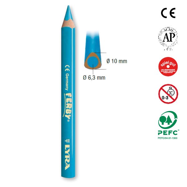 【メール便可】［LYRA リラ社］FERBY ファルビー 色鉛筆 軸カラー 6色セット