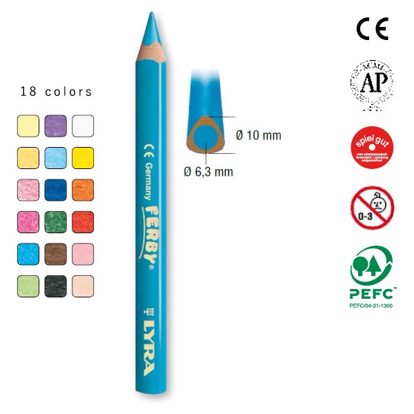 ［LYRA リラ社］FERBY ファルビー 色鉛筆 軸カラー 18色 PPボックスセット