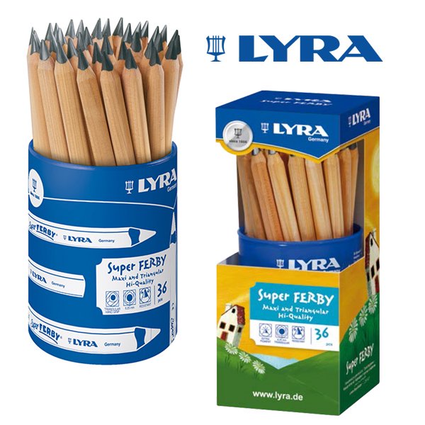 ［LYRA リラ社］Super FERBY スーパーファルビー 鉛筆 Bグラファイト 36本 プラスティックケース入り