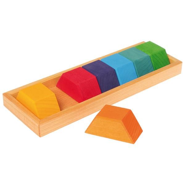 グリムス社　木製カラフルブロックセット　積木　大容量 Grimm's Spiel & Holz Design グリムス社］GM色と形つみき（4種） - 木