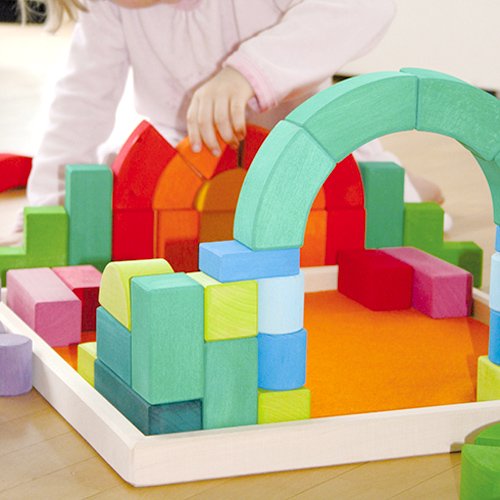 ［Grimm's Spiel & Holz Design グリムス社］ロマネスクブロック 62P - 木のおもちゃ 赤ちゃんのおもちゃ 木製玩具  eurobus 通販shop