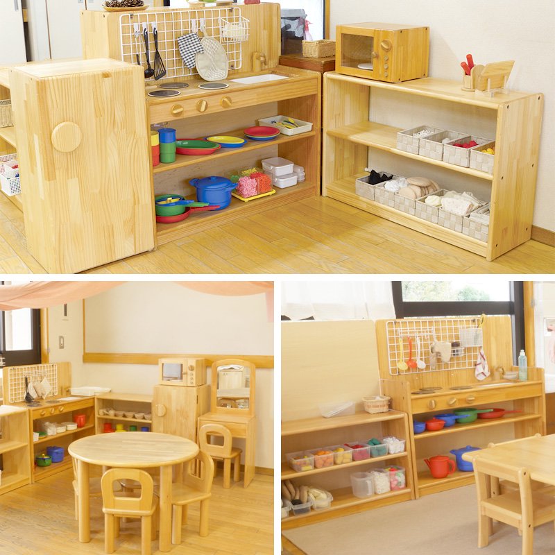 ［ブロック社］白木流し台＜ネット付＞ - 木のおもちゃ 赤ちゃんのおもちゃ 木製玩具 eurobus 通販shop