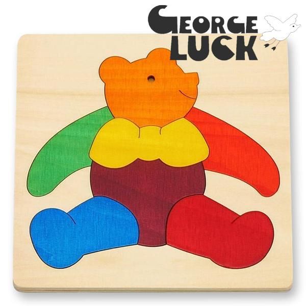 メール便可】［George Luck ジョージラック］木製カラフルパズル