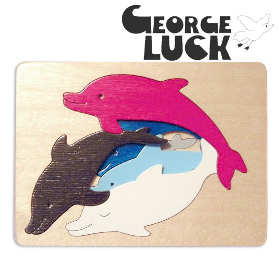 George Luck ジョージラック］木製3重パズル イルカ - 木のおもちゃ 