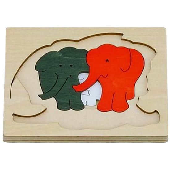 George Luck ジョージラック］木製3重パズル ぞう - 木の