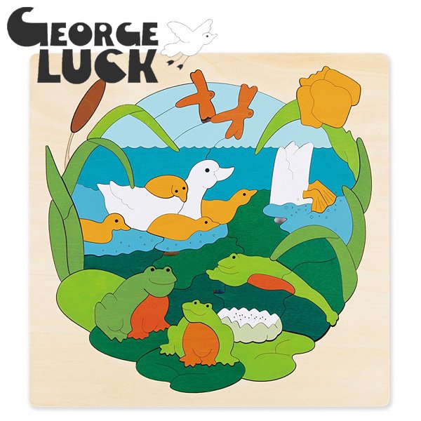 George Luck ジョージラック］木製2重パズル ダックス - 木のおもちゃ 赤ちゃんのおもちゃ 木製玩具 eurobus 通販shop