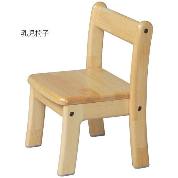 ブロック社］角テーブル 120×60 丸脚と椅子6脚のセット - 木のおもちゃ