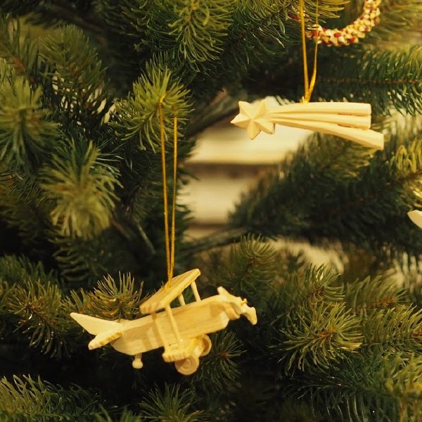 ［Kimmerle キマール社］クリスマス 木製オーナメント 飛行機