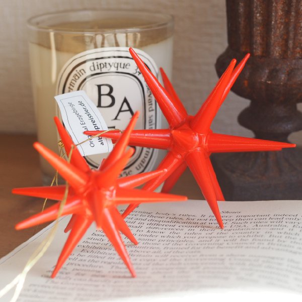 [ Albin preissler アルビン・プライスラー ] 立体星のオーナメント ベツレヘムの星 赤い星 立体 小 3D 木製オーナメント