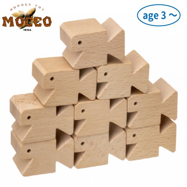 平和工業］さかなブロック 木製積み木 ゲーム