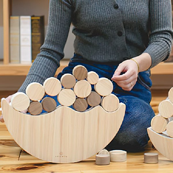 [IKONIH アイコニー ] ジャンボなみのりバブル 名入れセット バランス ゲーム 木製 檜 ひのき 日本産ひのき