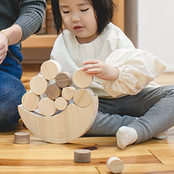 [IKONIH アイコニー ] なみのりバブル 名入れセット バランス ゲーム 木製 檜 ひのき 日本産ひのき