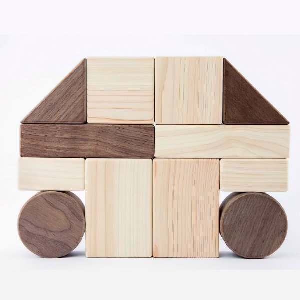 [IKONIH アイコニー ] 積み木 14pcs 名入れセット 木箱  つみき 木製 檜 ひのき 日本産ひのき