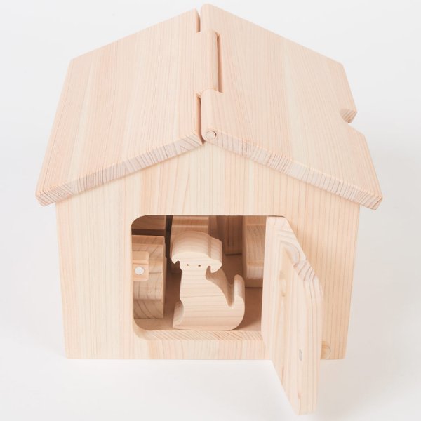 [IKONIH アイコニー ] アイコニーハウス 名入れセット ごっこ遊び ドールハウス 木箱  つみき 木製 檜 ひのき 日本産ひのき