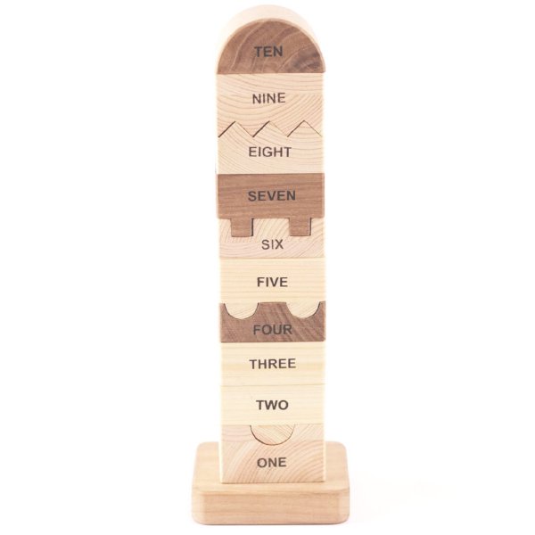 [IKONIH アイコニー ] ナンバータワー 木製 檜 ひのき 日本産ひのき パズル 数字 英語 ブロック