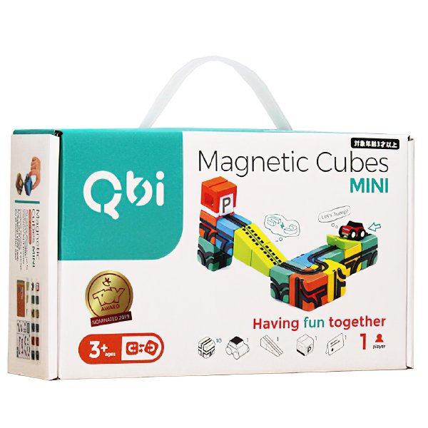 ［QBI キュービーアイ］MINI 14ピース 車1台入り プログラミング的思考を育てる磁石ブロック知育玩具 