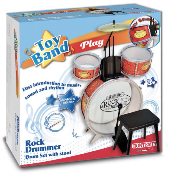 ［ bontempi ボンテンピ ］ロックドラム 子供用楽器 3歳から 楽器 ドラムセット ドラムス 打楽器 たいこ おもちゃ 知育玩具