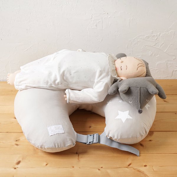 ［ FICELLE フィセル - 10mois ディモア ］ナルノアピロー くま グレー 日本製 お昼寝  赤ちゃん 枕