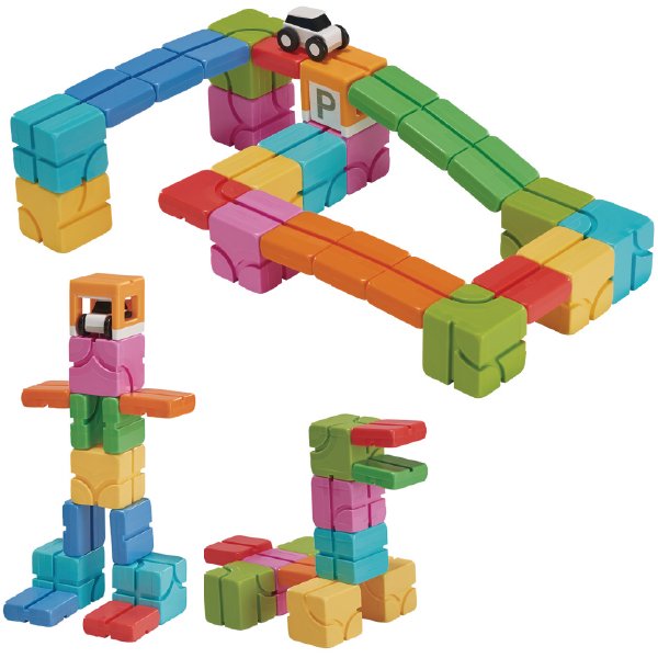 ［QBI キュービーアイ］Explorer Kids 子どもセット BASIC ブロック25個 車1台 5歳から6歳頃 プログラミング的思考を育てる磁石ブロック知育玩具 