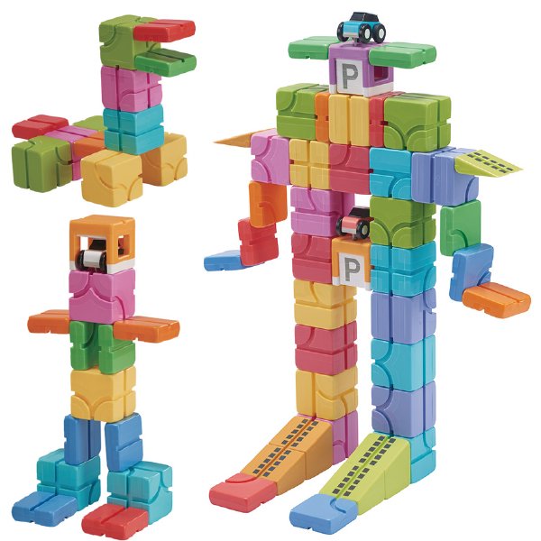 ［QBI キュービーアイ］Exploler Kids 子どもセット PLUS ブロック40個 車2台 5歳から6歳頃 プログラミング的思考を育てる磁石ブロック知育玩具 