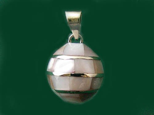 オルゴールボール(メキシカンボーラ) ペンダント 貝殻  20mm