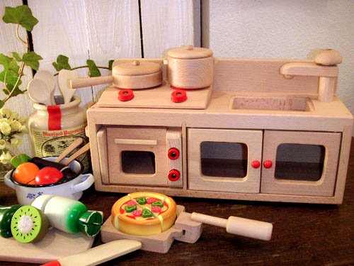 ダイワ］ミニキッチンセット - 木のおもちゃ 赤ちゃんのおもちゃ 木製 