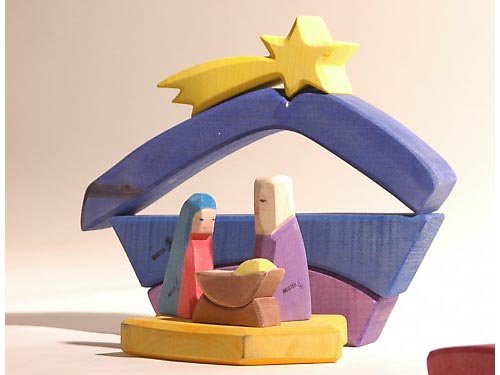 Ostheimer オストハイマー社］虹色積み木 生誕セット - 木のおもちゃ 