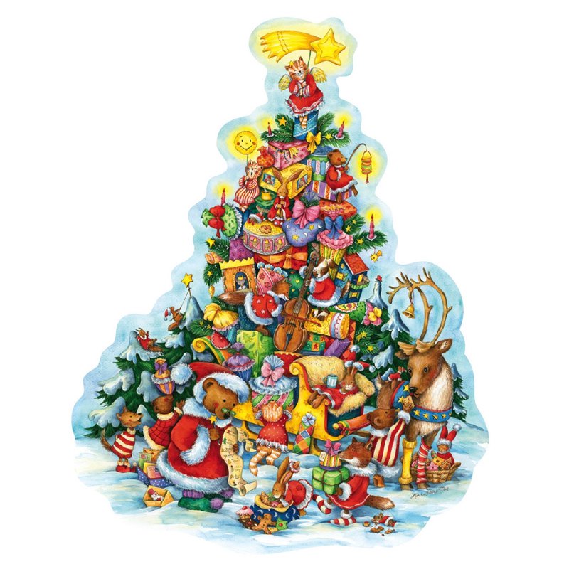 Korsch Verlag社]アドベントカレンダー クマ＆クリスマスツリー - 木の