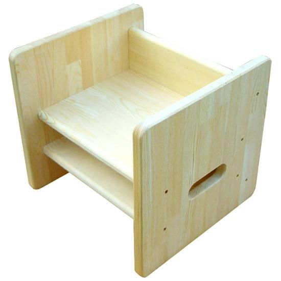 木遊舎 ちびっ子チェア ステップ4 木遊舎］ちびっ子チェアステップ4（白木） - 木のおもちゃ 赤ちゃんの