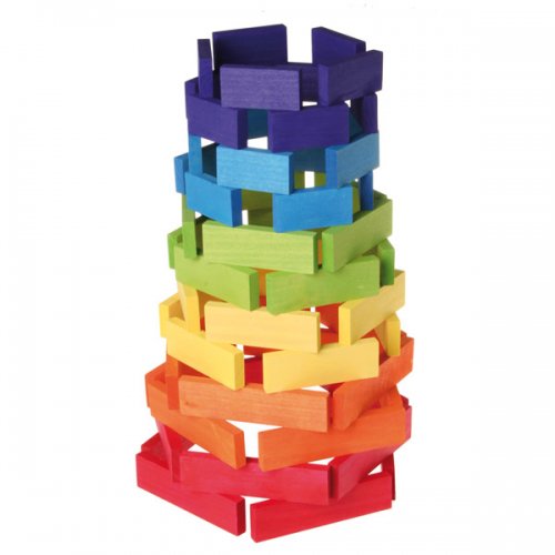 Grimm S Spiel Holz Design グリムス社 ドミノ積み木 大 カラー 60p 木のおもちゃ 赤ちゃんのおもちゃ 木製玩具 Eurobus 通販shop
