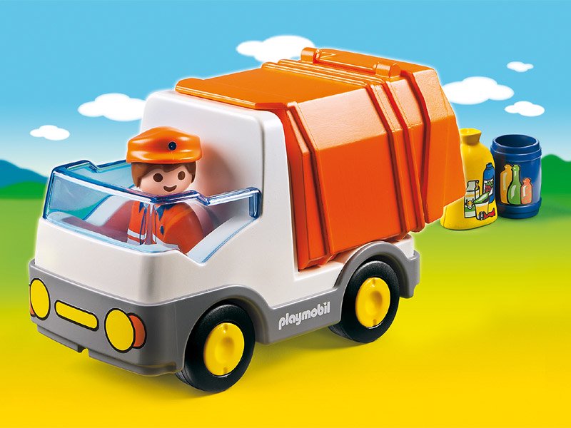 PLAYMOBIL プレイモービル］1.2.3 ゴミ収集車 - 木のおもちゃ 赤ちゃん ...