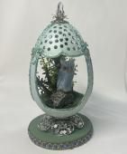 エンジェライト　フクロウ　エッグアート作品