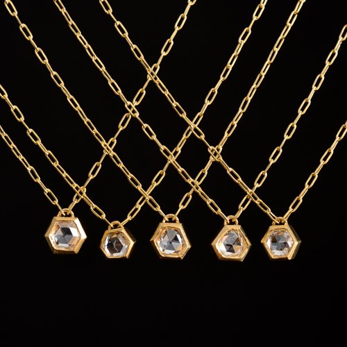 Hexagon Rosecut Diamond Necklace (SOURCE)