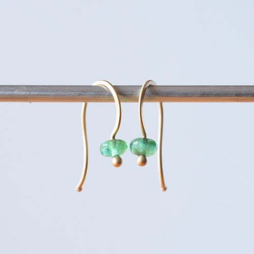 Gem Drop Earrings-Emerald (Carla Caruso)