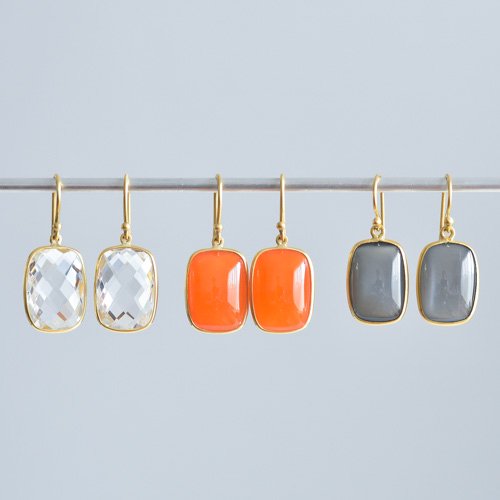 Medium Cushion Stone Earrings (Tej Kothari) - SOURCE objects