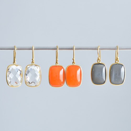 Medium Cushion Stone Earrings (Tej Kothari)