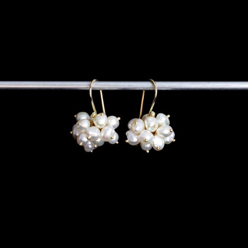 Cluster Round Keshi Pearl Earrings Small (SOURCE)