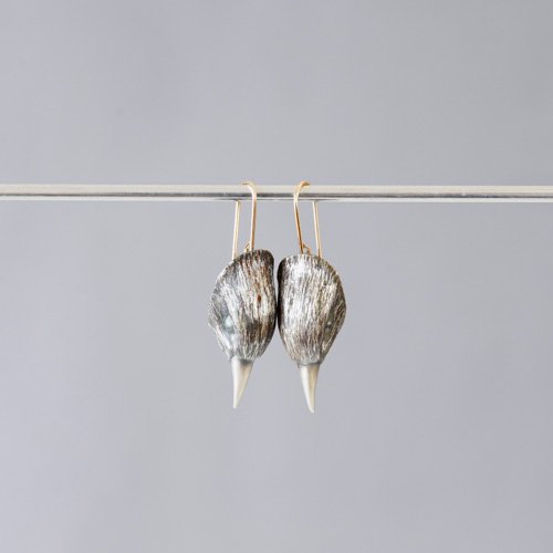 Bird Head Earrings Silver (Gabriella Kiss)