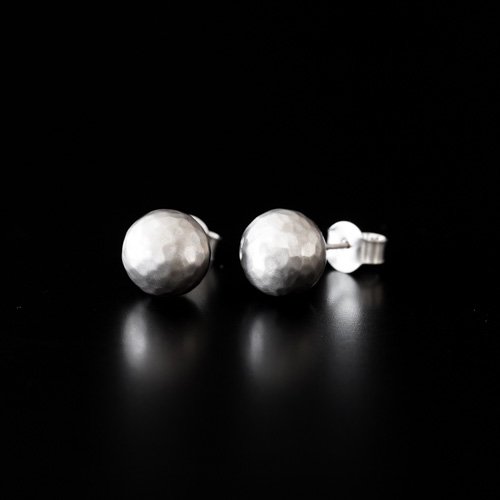 Large Silver Snowball Earrings (Tej Kothari)